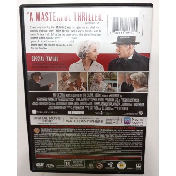 The Good Liar (DVD, 2019) Helen Mirren and Ian McKellen - Picture 4 of 4